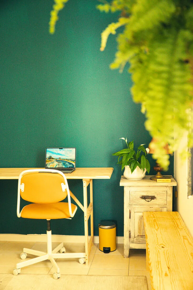 CAVE · the forest-green wall