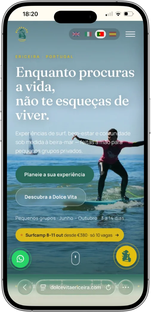 Dolce Vita · the site on a phone